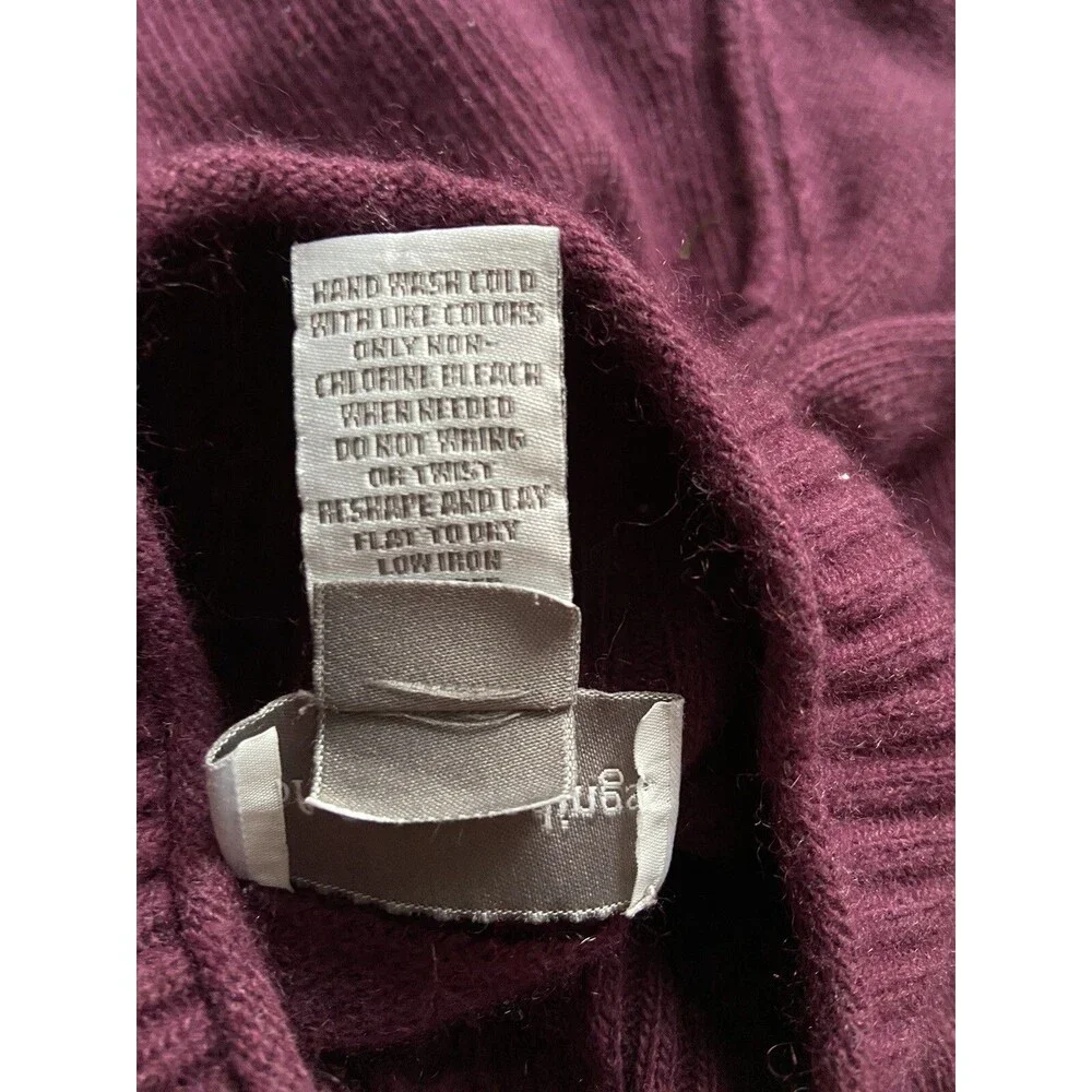 Soft‎ Surroundings Mock Neck Angora Cashmere Sweater Size M Plum Dauphine Luxury